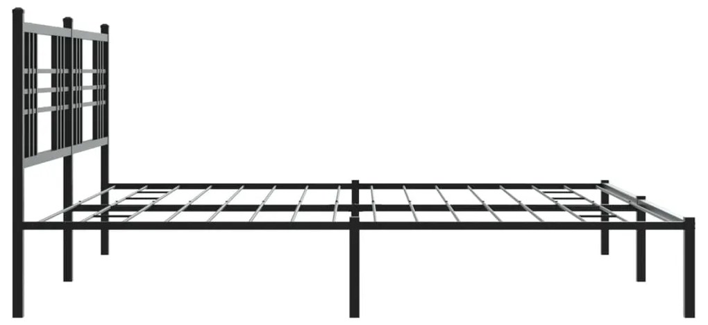 Estrutura de cama com cabeceira 193x203 cm metal preto