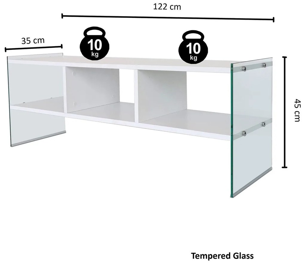 Suporte de TV TV400 – Branco – 120 cm x 45 cm x 35 cm