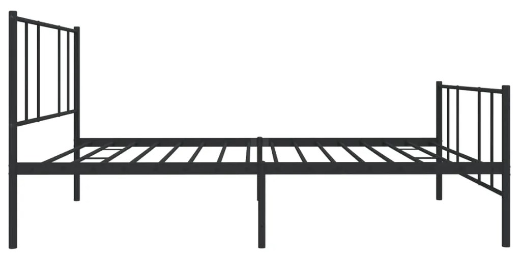 Estrutura de cama com cabeceira e pés 90x200 cm metal preto