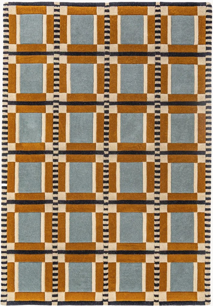 Tapete em lã tufado à mão de pelo curto Quadro