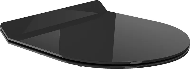 Mexen Lena tampa de queda lenta slim, duroplast, preto brilhante - 39242070