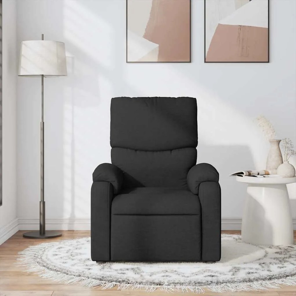 Poltrona de massagens reclinável tecido preto