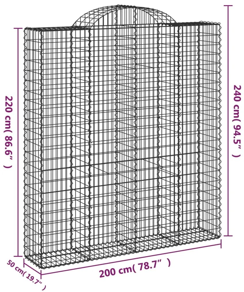 Cestos gabião arqueados 5pcs 200x50x220/240cm ferro galvanizado