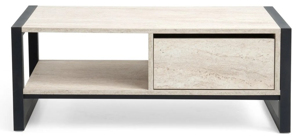 Mesa de Centro Haldizen – Travertine Black – 105x40x55 cm