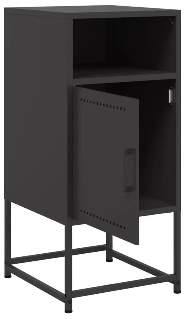 Mesas de cabeceira 2 pcs 36x39x78 cm aço preto