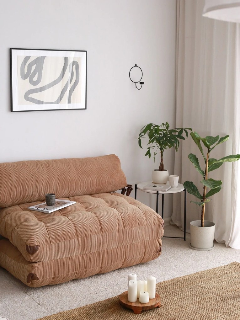 Sofá-Cama 2 Lugares Fold – Camel – 120x79 cm