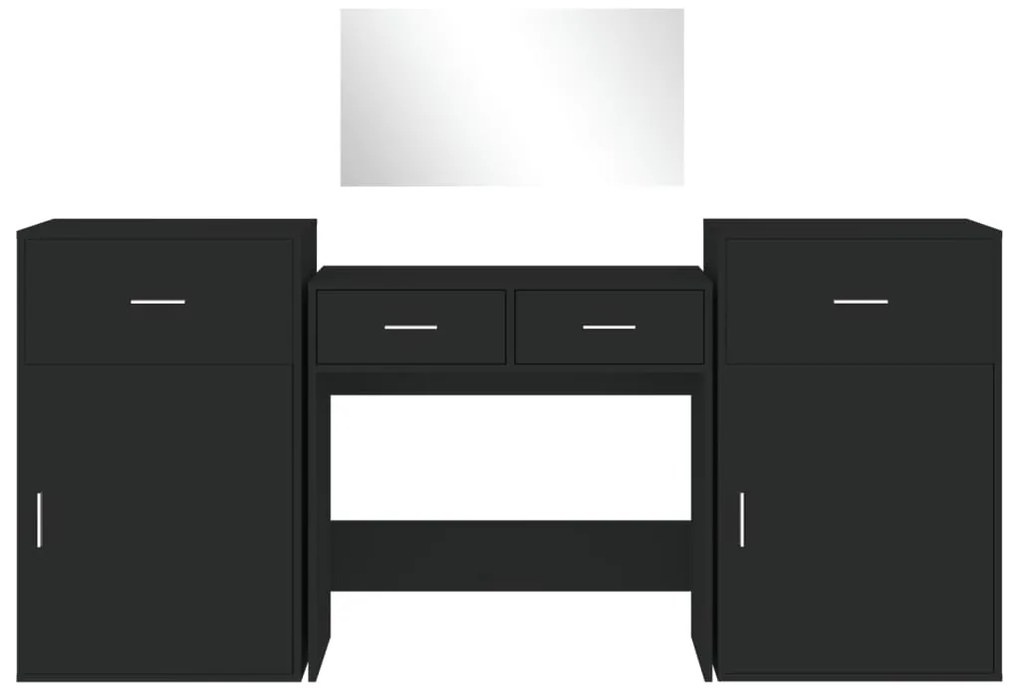 Conjunto de toucador 4 pcs derivados de madeira preto