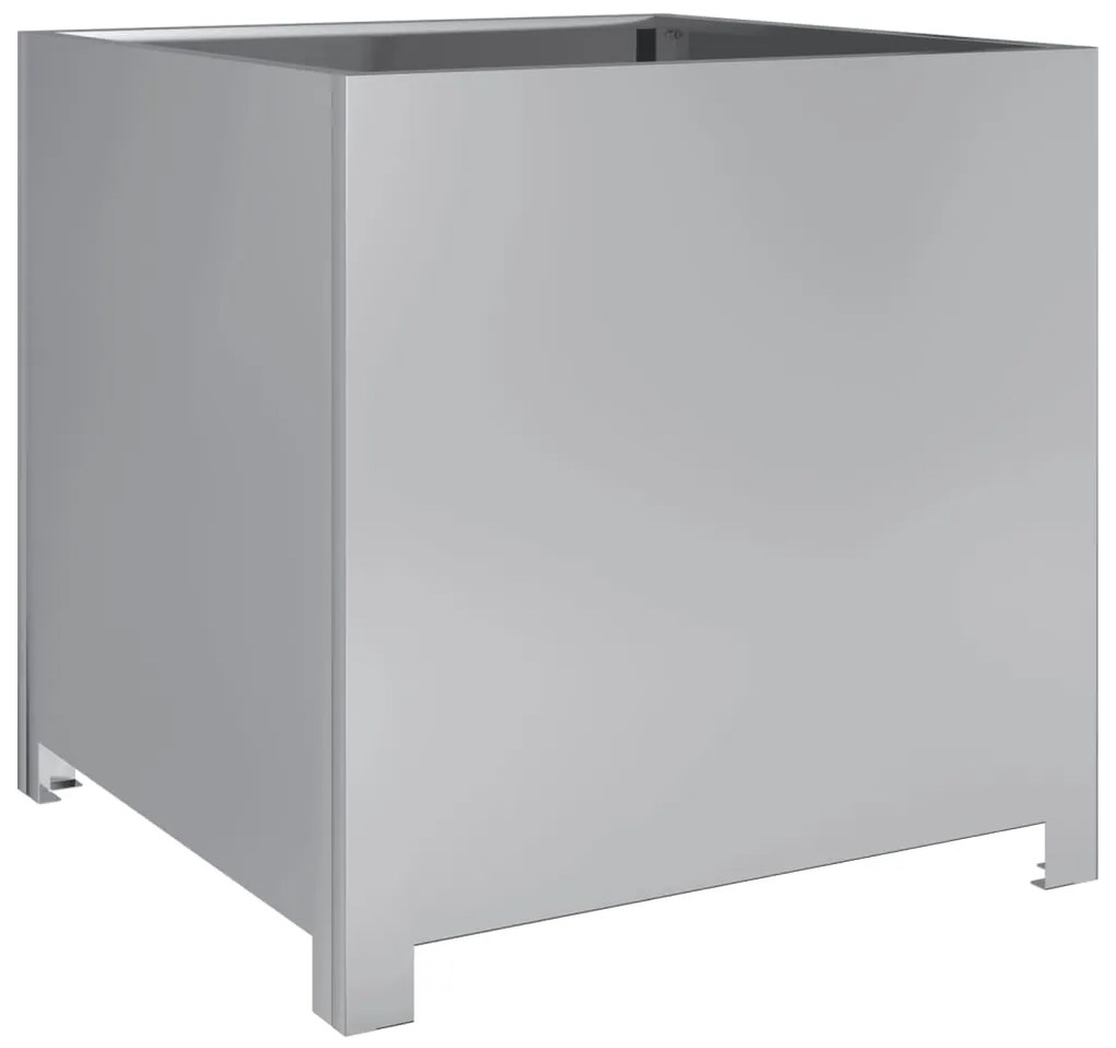 Vaso/floreira de jardim 50x50x50 cm aço galvanizado