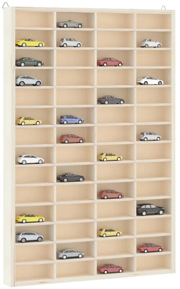 vidaXL Vitrine de colecionador de madeira com 56 compartimentos 40x4,5x60cm