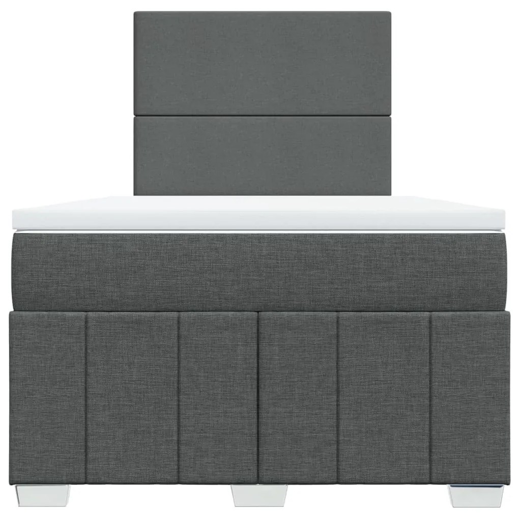 Cama boxspring com colchão 120x190 cm tecido cinzento-escuro