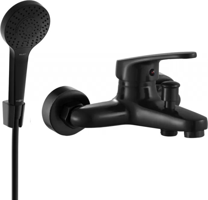 Mexen Erica R05 bateria de banheira com conjunto de chuveiro, preta - 74643R05-70