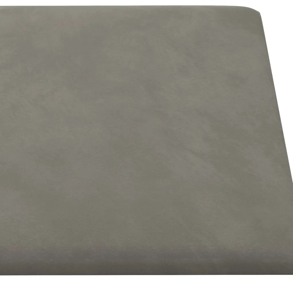 Painel de parede 12 pcs 30x30 cm veludo 1,08 m² cinza-claro