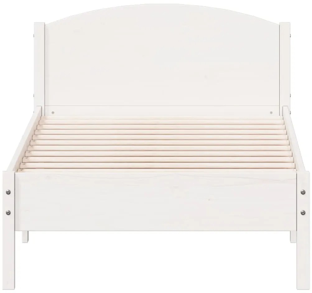 Cama sem colchão 100x200 cm madeira de pinho maciça branco