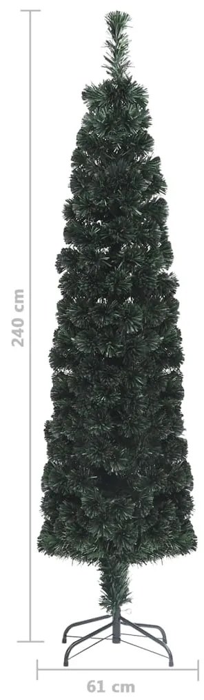 Árvore de Natal artificial fina c/ suporte 240 cm fibra ótica