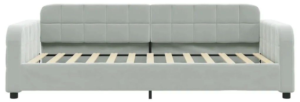 Sofá-cama 80x200 cm veludo cinzento-claro