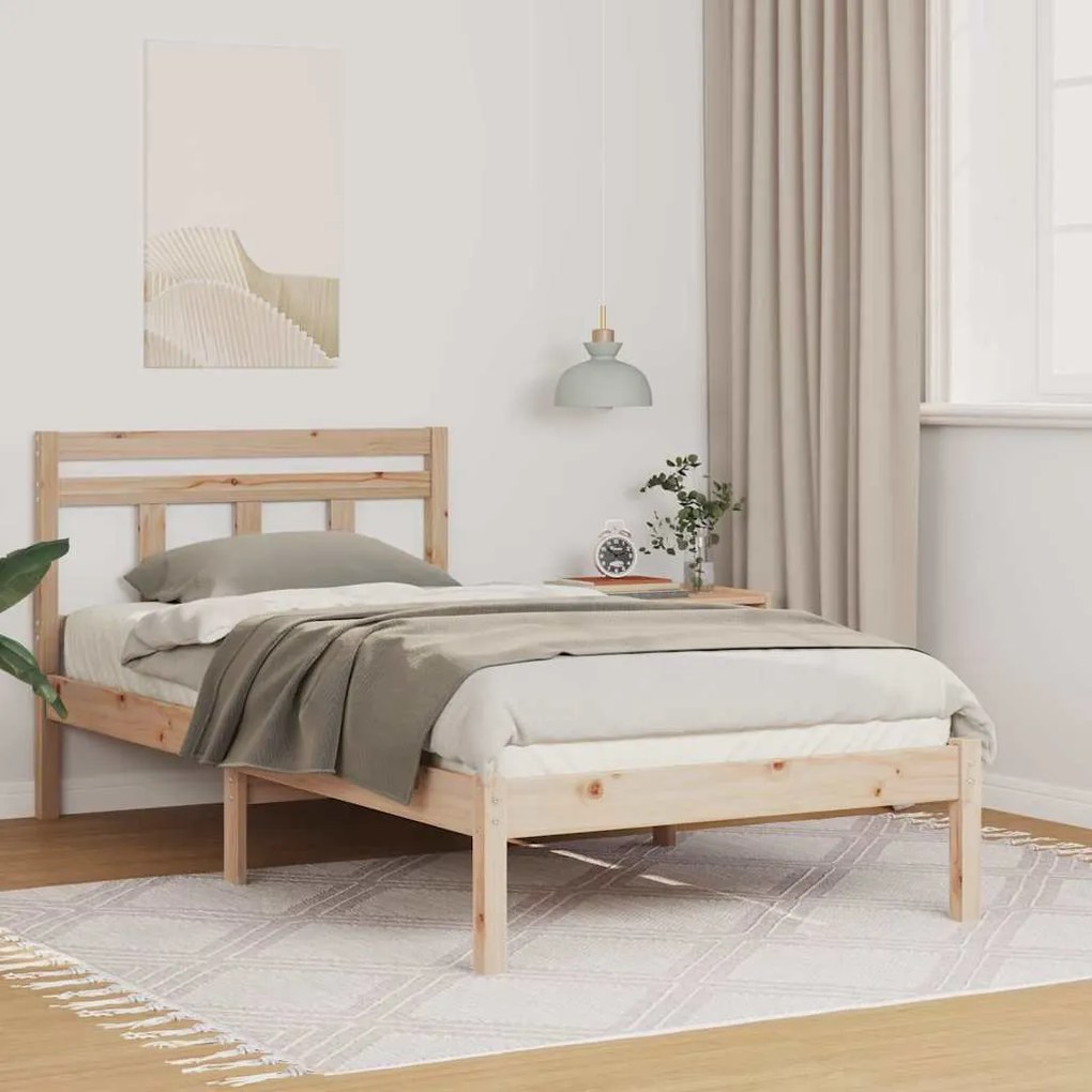 vidaXL Estrutura da Cama Castanho Madeira de pinho maciça