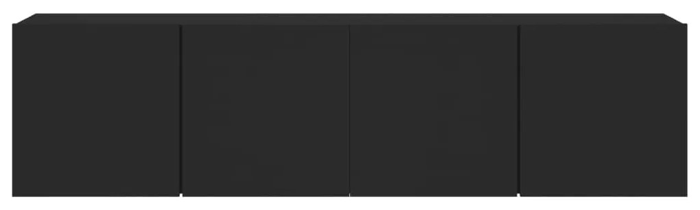 Móveis de parede para TV 2 pcs 80x30x41 cm preto