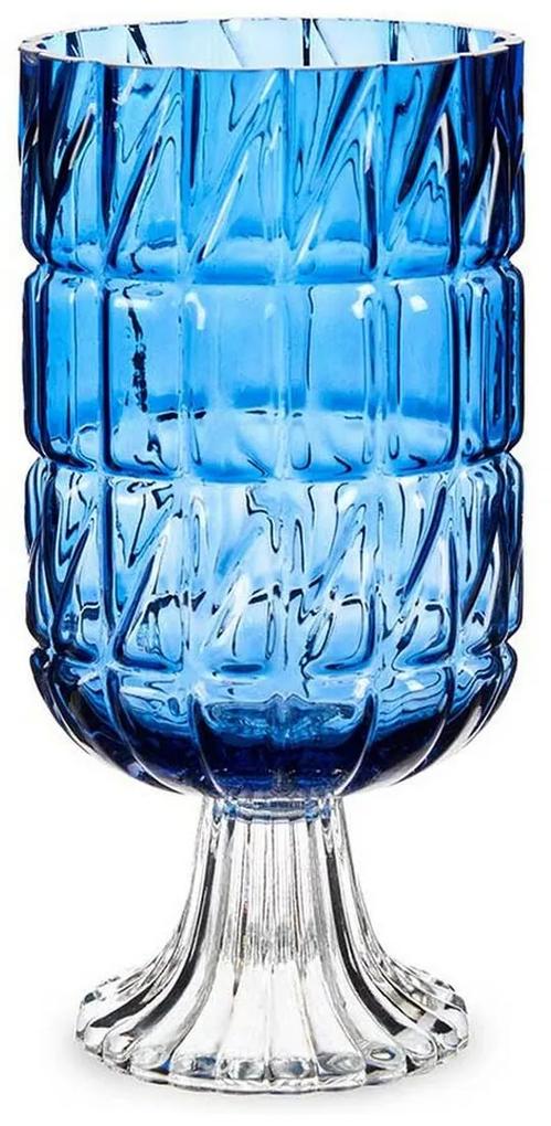 Vaso Lapidado Cristal Azul (13 x 26,5 x 13 cm)