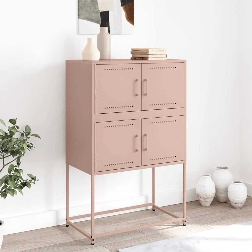 Aparador 68,5x38,5x107 cm aço rosa