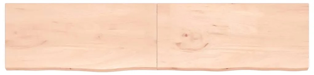 Prateleira de parede 220x50x(2-4)cm carvalho maciço não tratado