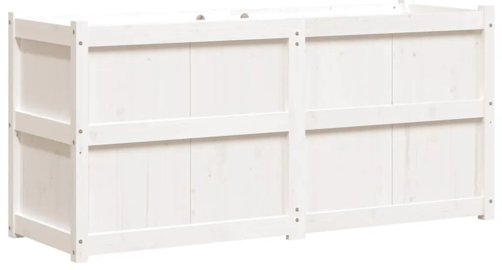 Vaso/floreira de jardim 150x50x70 cm pinho maciço branco
