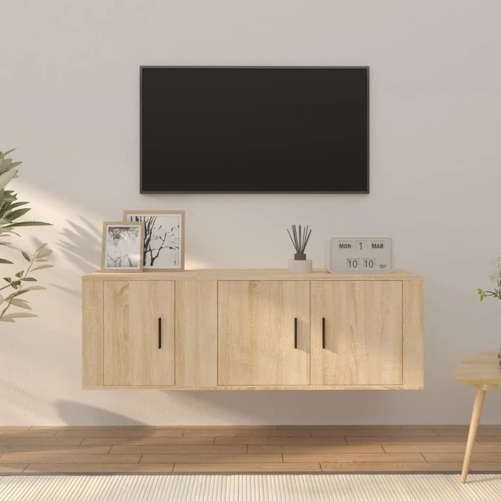 vidaXL 2pcs conjunto móveis de TV derivados de madeira carvalho sonoma