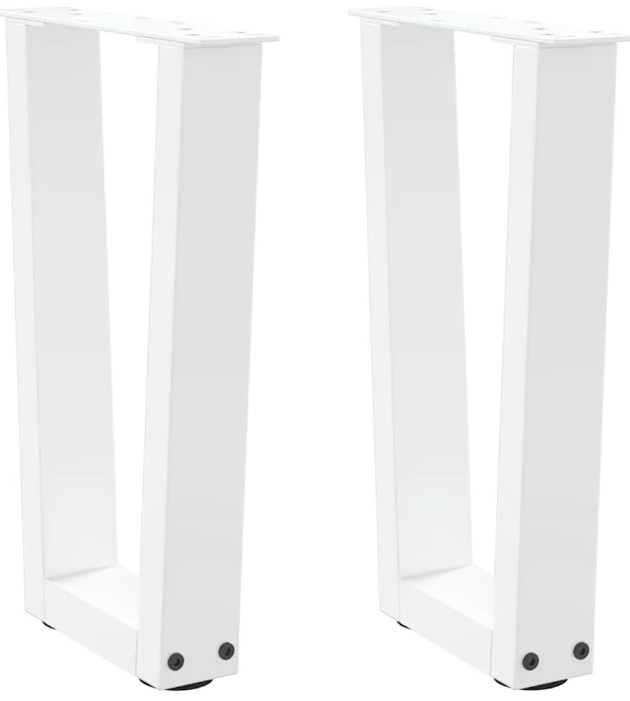 Pés para mesa de centro em V 2 peças Branco 28x(42-43,3) cm Aço