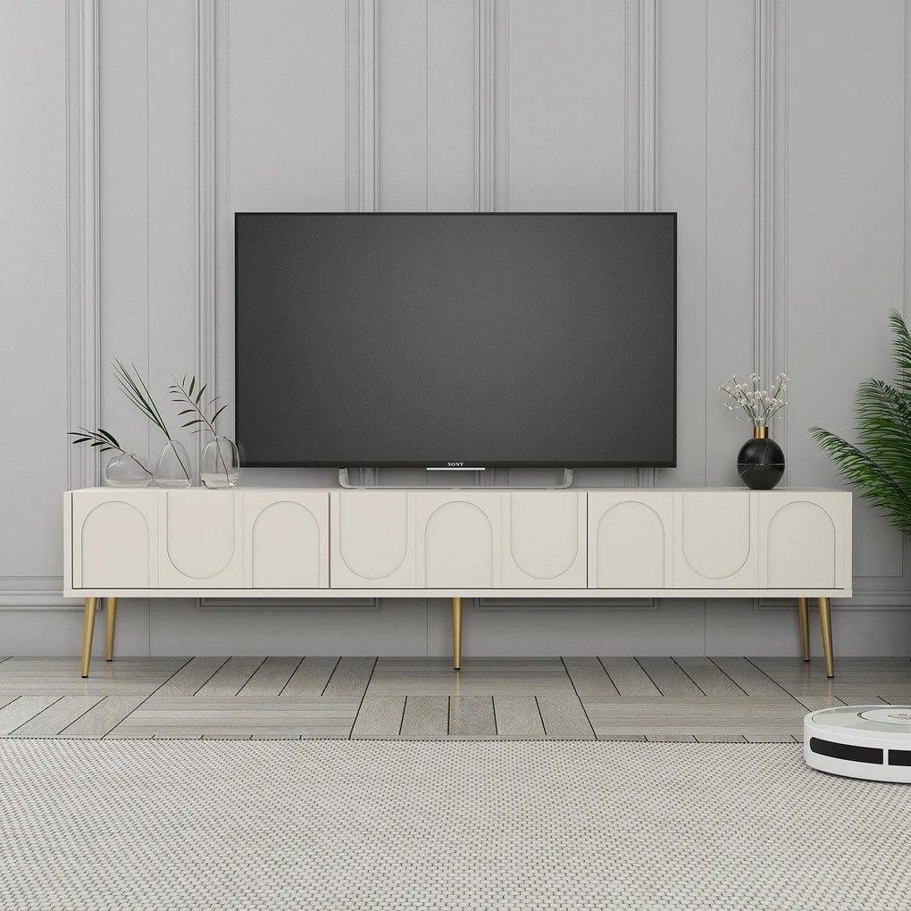 Unidade TV Lyon – Creme e Dourado – 180 cm x 43 cm x 35 cm