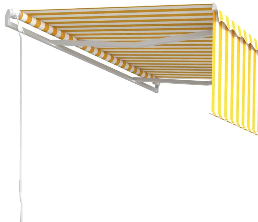 Toldo retrátil automático com estore 4x3 m amarelo e branco