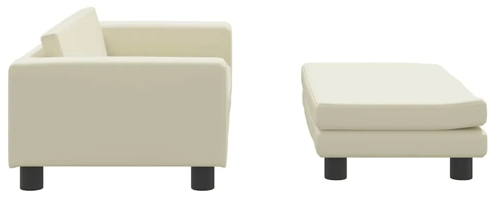 Cama para cães com extensão 100x50x30 cm couro artificial creme