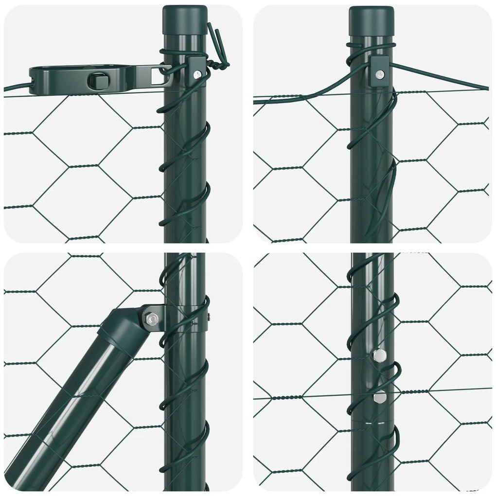 Cerca Hexagonal VidaXL Verde 1,2x10 m Aço