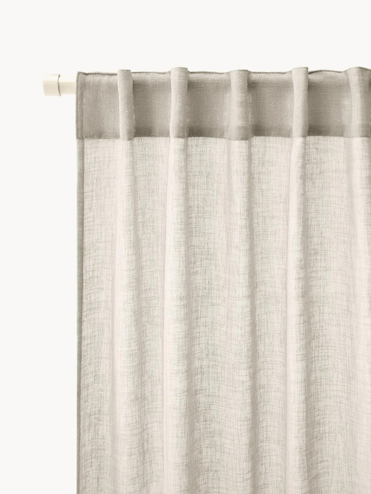 Cortinas com filtro de luz e presilhas ocultas Ibiza, conjunto de 2, L 135 cm