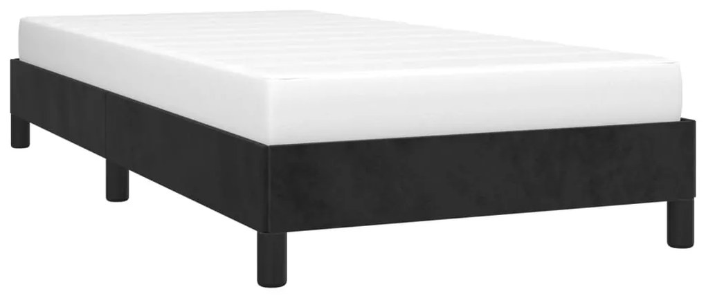 Estrutura de cama sem colchão 100x200 cm veludo preto