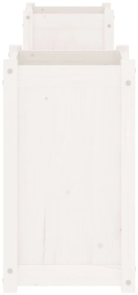 Banco com vasos 180x36x63 cm madeira de pinho maciça branco