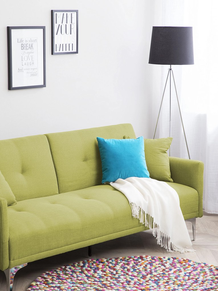Sofá-cama em tecido verde azeitona LUCAN Beliani