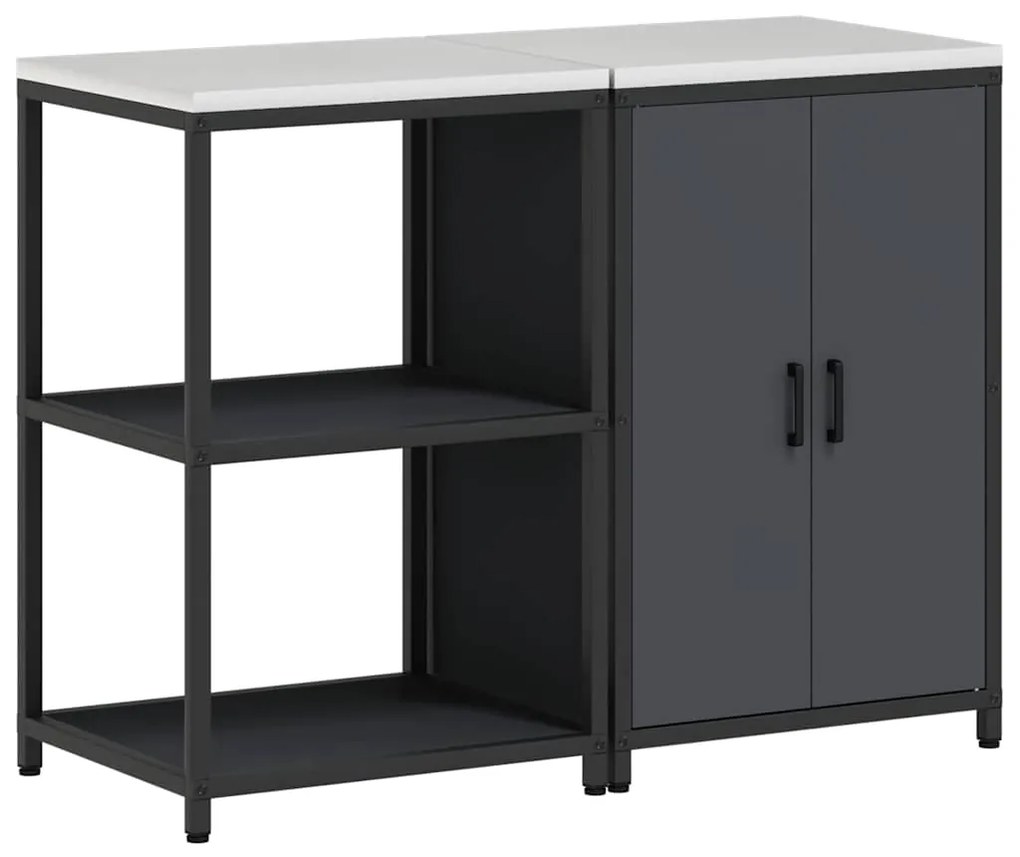 Conjunto de Armazenamento de Cozinha 2 pcs Cinzento-escuro