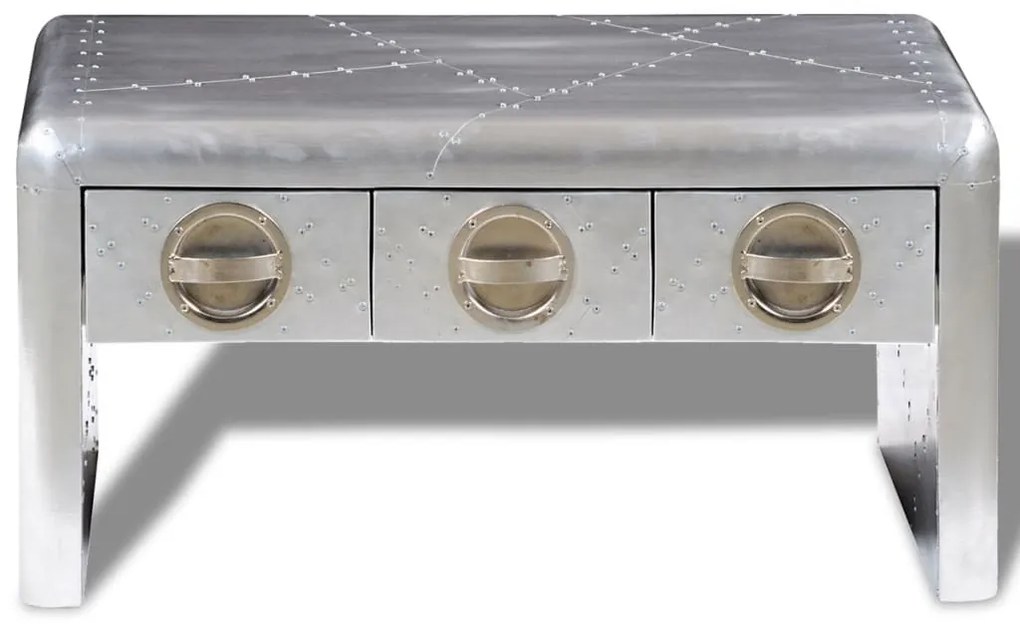 Mesa de centro aviador c/ 3 gavetas piloto de aeronave vintage