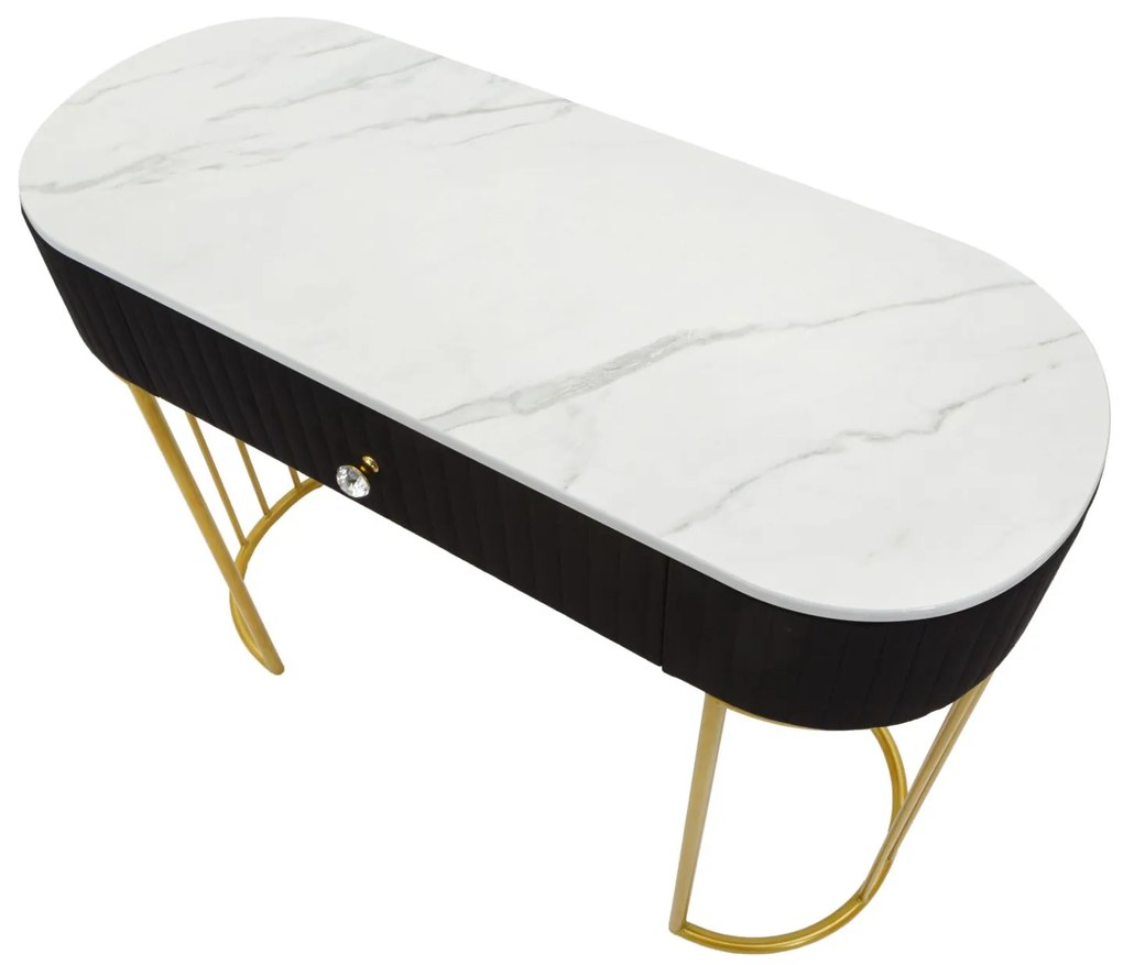 MESA DE CONSOLA MONTPELLIER 100x43x74 CM PRETA E DOURADA
