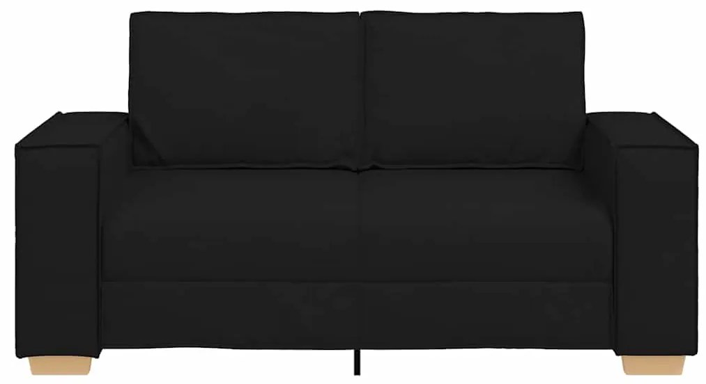 Sofá de 2 lugares preto 120 cm tecido