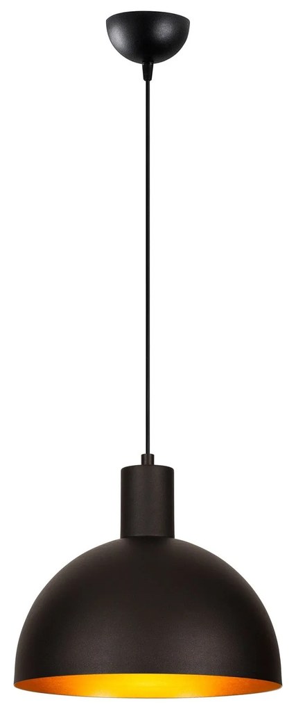 Candeeiro de Teto Sivani – Preto e Dourado – 30 cm de Diâmetro