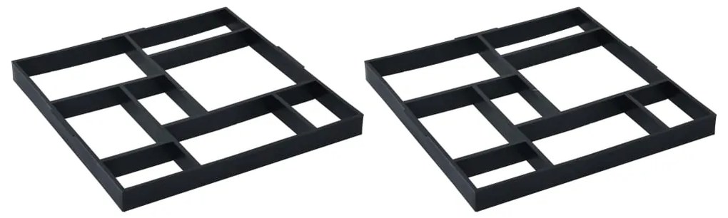 vidaXL Moldes de pavimento 2 pcs 50,4x50,4x4,3 cm plástico