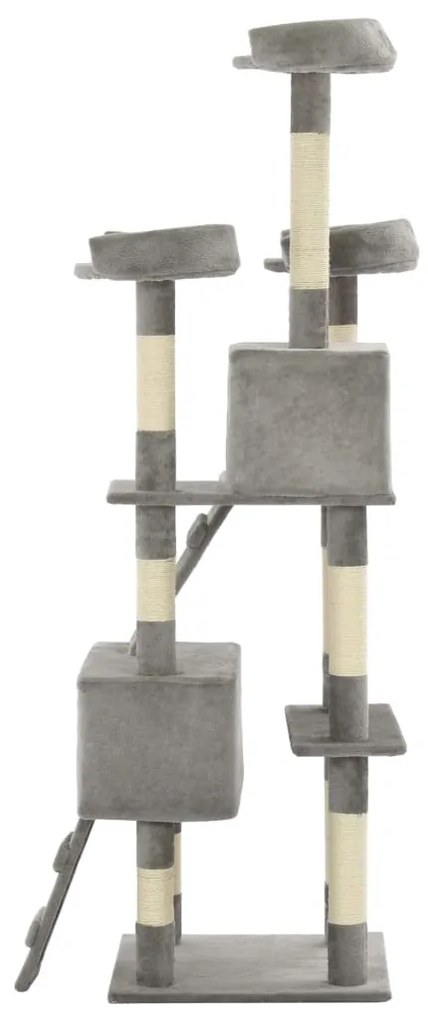 Árvore para gatos c/ postes arranhadores sisal 170 cm cinzento