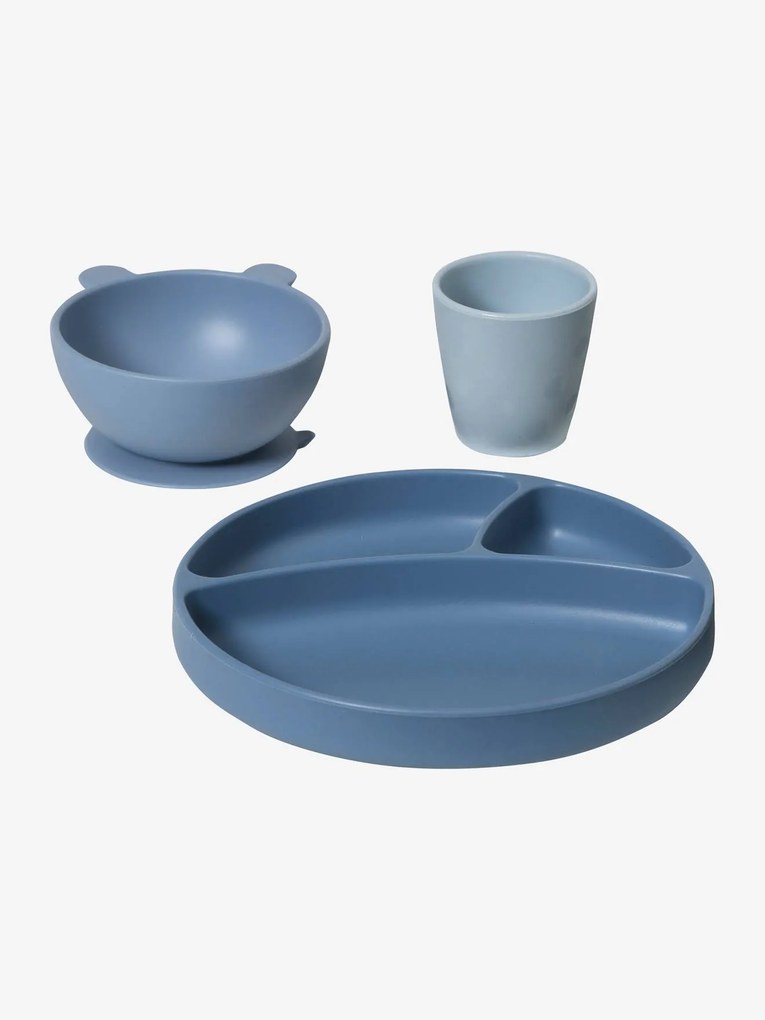 Agora -30%: Conjunto de refeições, em silicone azul escuro liso