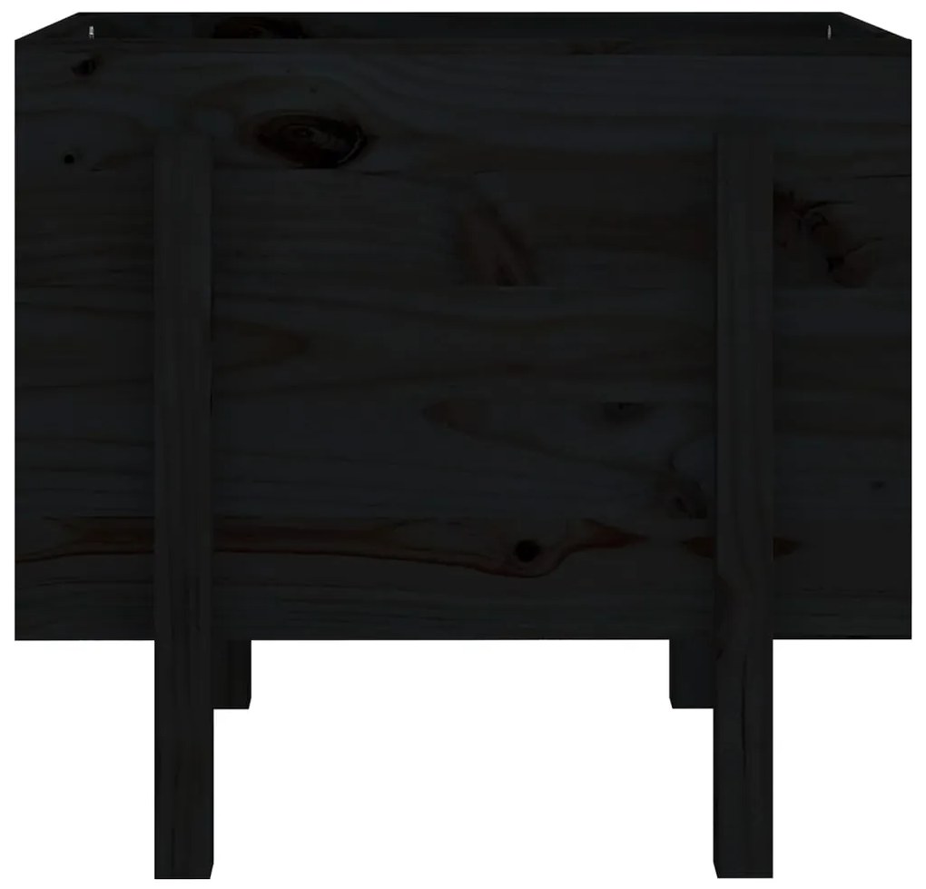 Vaso/floreira de jardim 62x50x57 cm pinho maciço preto