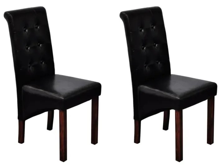 vidaXL Cadeiras de jantar 2 pcs couro artificial preto
