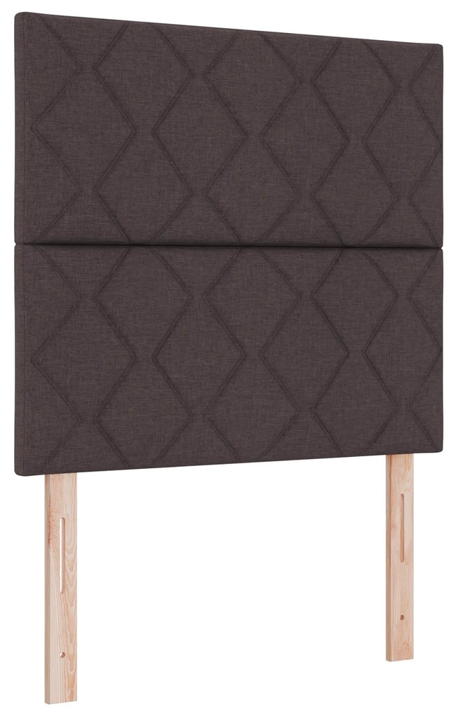Cama Box com Colchão & LED Castanha Escura 120x200 cm Tecido