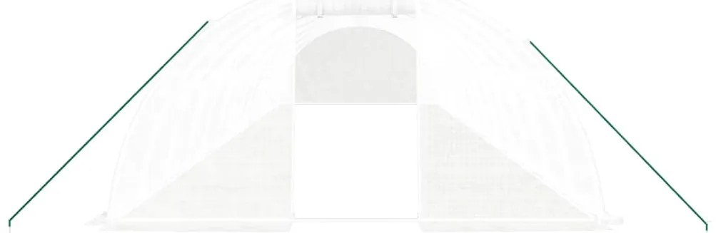 Estufa com estrutura de aço 56 m² 14x4x2 m branco