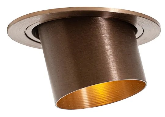 Conjunto de 6 Focos Embutidos Redondos Inclináveis Modernos em Bronze Escuro - Installa