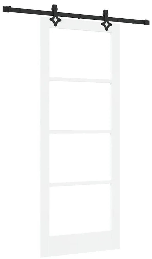 Conjunto de Porta Deslizante vidaXL com Hardware Branco 83x211 cm Made