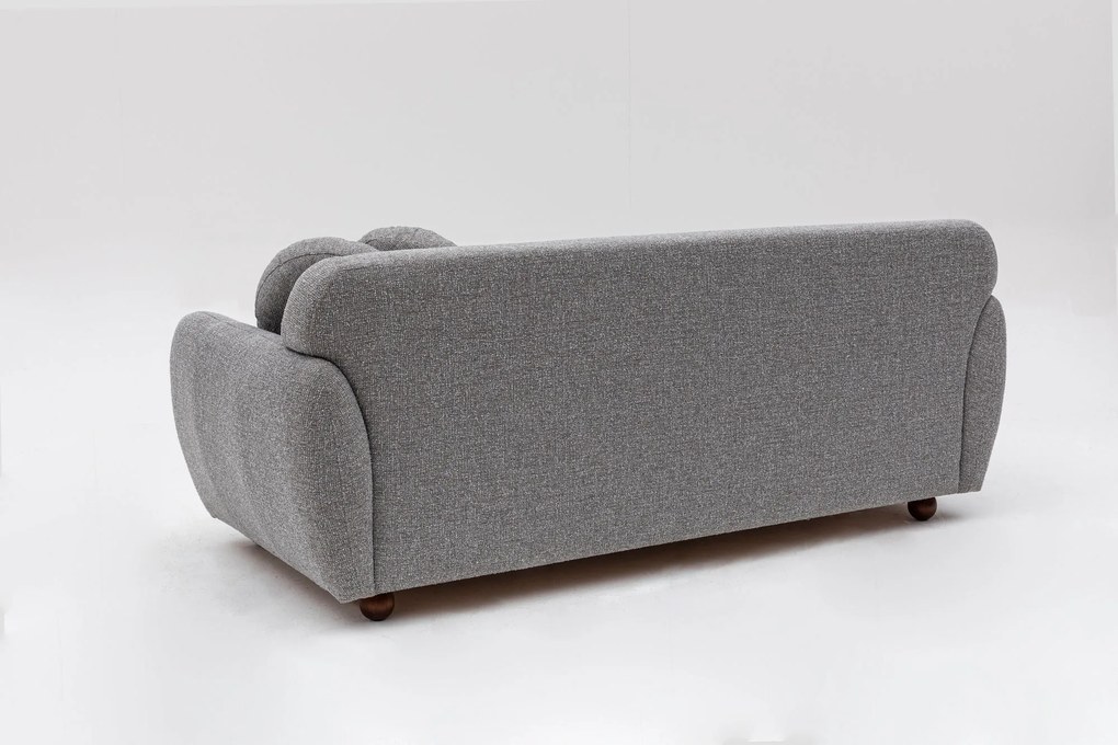 Sofá 3 Lugares "Stockholm" - Cinzento Claro com Pernas em Faia - 223x8